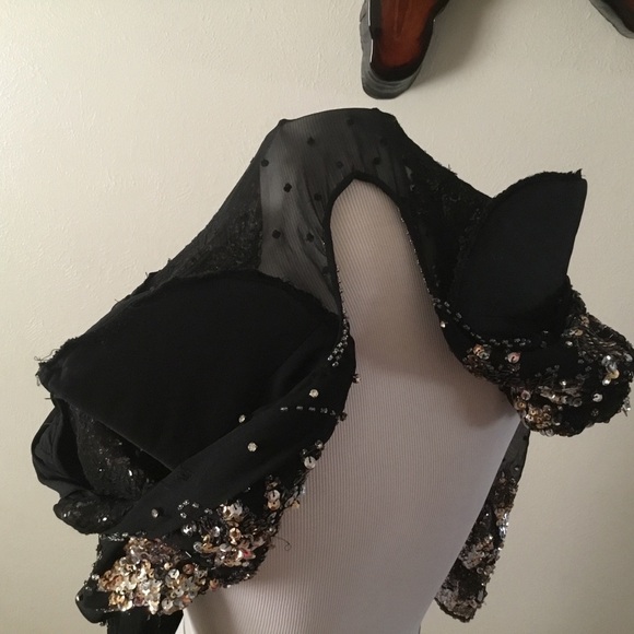 HOST PICK- NITE LINE GOLD/BLACK SEXY SEQUIN DRESS/ IT HAS SHOULDER PADS-SIZE 6 - Picture 12 of 12